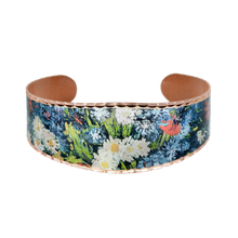 Load image into Gallery viewer, Copper Art Cuff - Van Gogh - Still Life Cornflowers & Poppies - UrbanroseNYC