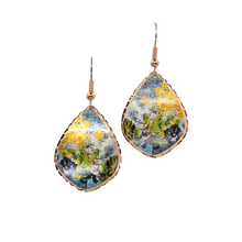 Load image into Gallery viewer, Copper Art Earrings - Van Gogh - Vase with Lilacs, Daisies & Anemones