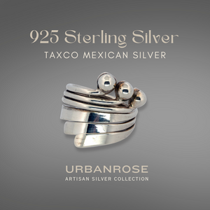 Taxco Sterling Silver Modernist Ring - Style 10 - UrbanroseNYC