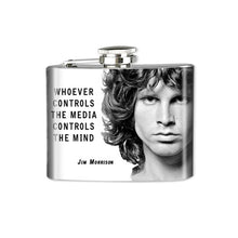 Load image into Gallery viewer, Altered Art Flask - Jim Morrison Quote - 4 oz - UrbanroseNYC
