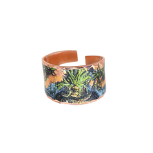 Load image into Gallery viewer, Copper Art Ring - Van Gogh Crown Imperial Fritillaries in a Copper Vase