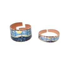 Load image into Gallery viewer, Copper Art Ring - Van Gogh Starry Night - UrbanroseNYC
