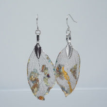 Load and play video in Gallery viewer, Real Leaf Earrings - Gilded, Silver
