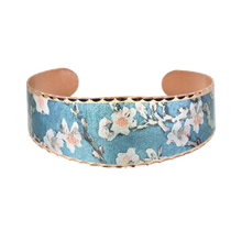 Load image into Gallery viewer, Copper Art Bracelet - Van Gogh Almond Blossoms Vibrant Color - UrbanroseNYC