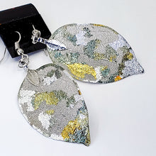 Load image into Gallery viewer, Gilded Leaf Earrings - Golden Grass - Antique Silver UrbanroseNYC