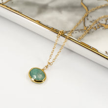 Load image into Gallery viewer, Minimalist Gemstone Pendant - Amazonite - Minimalist Gemstone Pendant - Amazonite - UrbanroseNYC