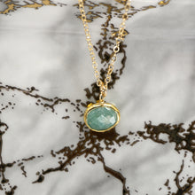 Load image into Gallery viewer, Minimalist Gemstone Pendant - Amazonite - Minimalist Gemstone Pendant - Amazonite - UrbanroseNYC