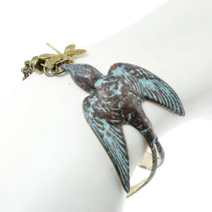 Swallow Bird Bracelet - Bronze Patina / 7 - 7.5 inches - UrbanroseNYC