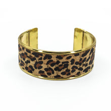 Load image into Gallery viewer, Portuguese Cork Channel Cuff - Cheetah Print - 1 inch - UrbanroseNYC