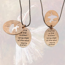 Load image into Gallery viewer, Cutout Quotation Pendant - Ballerina - Rose Gold - UrbanroseNYC