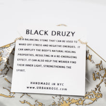 Load image into Gallery viewer, Minimalist Gemstone Pendant - Black Druzy - Minimalist Gemstone Pendant - Black Druzy - UrbanroseNYC