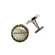 Load image into Gallery viewer, Altered Art Cufflinks - Imagine - Altered Art Cufflinks - Imagine - UrbanroseNYC
