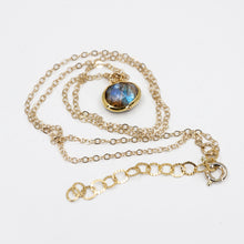 Load image into Gallery viewer, Minimalist Gemstone Pendant - Labradorite - Minimalist Gemstone Pendant - Labradorite - UrbanroseNYC