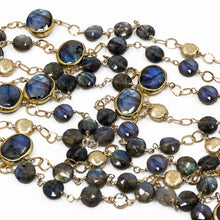 Load image into Gallery viewer, Long Gemstone Wraparound Necklace - Labradorite UrbanroseNYC