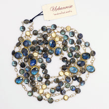 Load image into Gallery viewer, Long Gemstone Wraparound Necklace - Labradorite UrbanroseNYC