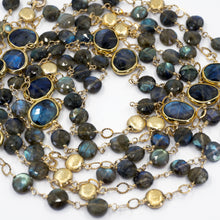 Load image into Gallery viewer, Long Gemstone Wraparound Necklace - Labradorite UrbanroseNYC