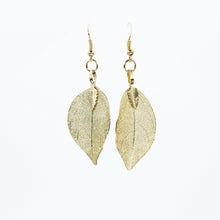 Load image into Gallery viewer, Mini Real Leaf Earrings - Gold - Mini Real Leaf Earrings - Gold - UrbanroseNYC