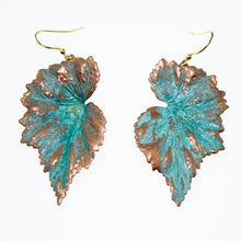Load image into Gallery viewer, Patina Begonia Leaf Earrings - Patina Begonia Leaf Earrings - UrbanroseNYC
