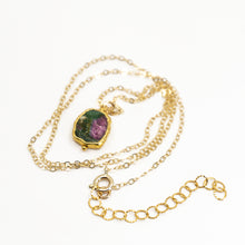 Load image into Gallery viewer, Minimalist Gemstone Pendant - Ruby in Zoisite - Minimalist Gemstone Pendant - Ruby in Zoisite - UrbanroseNYC