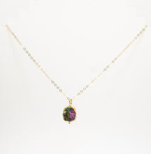 Load image into Gallery viewer, Minimalist Gemstone Pendant - Ruby in Zoisite - Minimalist Gemstone Pendant - Ruby in Zoisite - UrbanroseNYC