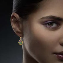 Load image into Gallery viewer, Minimalist Gemstone Earrings - Ruby in Zoisite - Minimalist Gemstone Earrings - Ruby in Zoisite - UrbanroseNYC