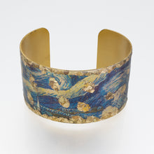 Load image into Gallery viewer, Gilded Cuff Bracelet - Van Gogh Starry Night UrbanroseNYC