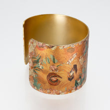 Load image into Gallery viewer, Gilded Cuff Bracelet - Van Gogh Sunflowers UrbanroseNYC