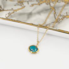 Load image into Gallery viewer, Minimalist Gemstone Pendant - Turquoise - Minimalist Gemstone Pendant - Turquoise - UrbanroseNYC