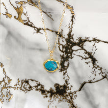 Load image into Gallery viewer, Minimalist Gemstone Pendant - Turquoise - Minimalist Gemstone Pendant - Turquoise - UrbanroseNYC