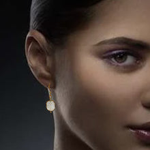 Load image into Gallery viewer, Minimalist Gemstone Earrings - White Druzy - Minimalist Gemstone Earrings - White Druzy - UrbanroseNYC