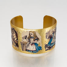 Load image into Gallery viewer, Gilded Cuff Bracelet - Alice in Wonderland UrbanroseNYC