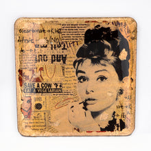 Load image into Gallery viewer, Gilded Coaster - Audrey Hepburn UrbanroseNYC
