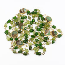 Load image into Gallery viewer, Long Gemstone Wraparound Necklace - Russian Chrome Diopside & Peridot UrbanroseNYC