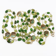 Load image into Gallery viewer, Long Gemstone Wraparound Necklace - Russian Chrome Diopside & Peridot UrbanroseNYC