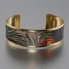 Load image into Gallery viewer, Portuguese Cork Channel Cuff - Peacock - .75 inches - UrbanroseNYC