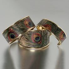 Load image into Gallery viewer, Portuguese Cork Channel Cuff - Peacock - Portuguese Cork Channel Cuff - Peacock - UrbanroseNYC