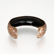 Load image into Gallery viewer, Solid Copper Domed Cuff - Rose Design UrbanroseNYC