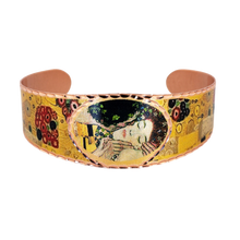Load image into Gallery viewer, Copper Art Bracelet - Gustav Klimt The Kiss - UrbanroseNYC