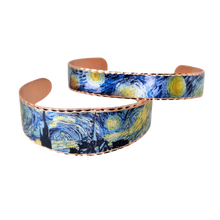 Load image into Gallery viewer, Copper Art Bracelet - Van Gogh Starry Night - UrbanroseNYC