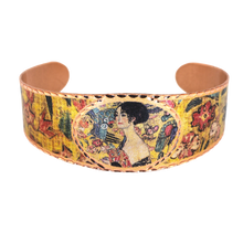 Load image into Gallery viewer, Copper Art Bracelet - Gustav Klimt Lady With a Fan - UrbanroseNYC