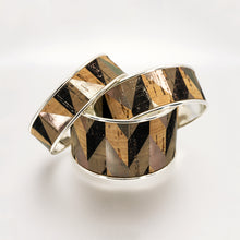 Load image into Gallery viewer, Portuguese Cork Channel Cuff - Geometric Metallic Print - Portuguese Cork Channel Cuff - Geometric Metallic Print - UrbanroseNYC