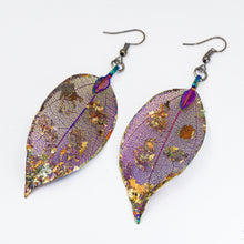 Load image into Gallery viewer, Real Leaf Earrings - Gilded, Iridescent - Real Leaf Earrings - Gilded, Iridescent - UrbanroseNYC