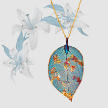 Load image into Gallery viewer, Real Leaf Pendant - Gilded, Large - Patina / 30 inches - UrbanroseNYC