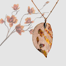 Load image into Gallery viewer, Real Leaf Pendant - Gilded, Large - Rose Gold / 30 inches - UrbanroseNYC