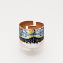 Load image into Gallery viewer, Copper Art Ring - Van Gogh Starry Night - UrbanroseNYC