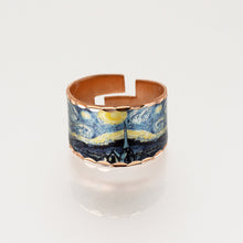 Load image into Gallery viewer, Copper Art Ring - Van Gogh Starry Night - UrbanroseNYC