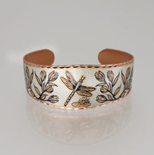 Load image into Gallery viewer, Copper Art Bracelet - Dragonfly wide cuff UrbanroseNYC