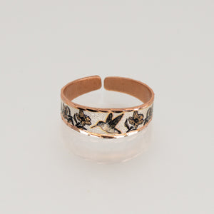 Copper Art Ring - Hummingbird UrbanroseNYC
