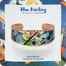 Load image into Gallery viewer, Copper Art Cuff -Wassily Kandinsky Blue Painting
