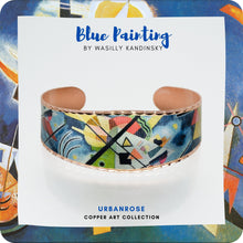 Load image into Gallery viewer, Copper Art Cuff -Wassily Kandinsky Blue Painting - UrbanroseNYC
